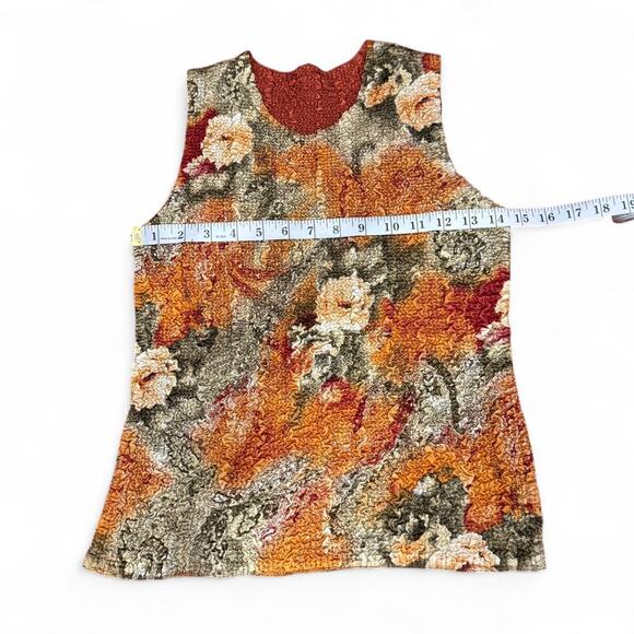 Reversible fairy grunge crinkle tank burt orange & floral womens size xs/small - Picture 5 of 6